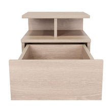 Mesa de Noche Flotante Nube, Bardolino, con un Cajón y División de dos Entrepaños