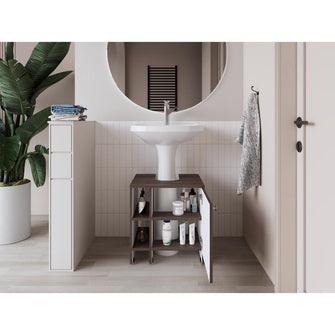 Mueble para Lavamanos Omahi, Milan y Blanco Duqueza, con Variedad de Entrepaños
