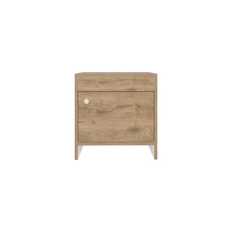 Mesa de Noche Tutto, Macadamia y Blanco Duqueza, con Cajón Para Guardar Objetos Ideal Para Espacios Reducidos
