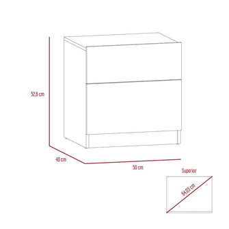 Mesa de Noche Nebrask, Miel y Blanco, con Un Cajón Organizador