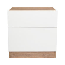 Mesa de Noche Nebrask, Miel y Blanco, con Un Cajón Organizador