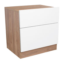 Mesa de Noche Nebrask, Miel y Blanco, con Un Cajón Organizador