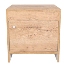 Mesa de Noche Tutto, Macadamia y Blanco, con Cajón Para Guardar Objetos Ideal Para Espacios Reducidos