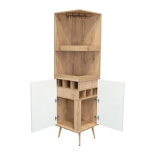 Bar Esquinero Huna, Macadamia y Blanco, con espacio superior para copas de vino