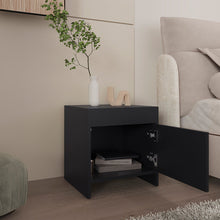 Mesa de Noche Tutto, Wengue, con Un Cajón Amplio Ideal Para Espacios Pequeños