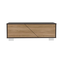 Mesa de Centro Orus, Nogal y Fresno Europeo, con Una Puerta y Patas de Acero