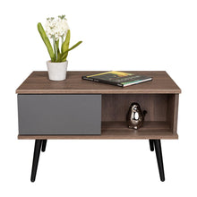 Mesa de Centro Toronto, Milan y Plata Oscuro, con espacio para colocar objetos decorativos