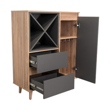 Bar Nashira, Miel y Plata Oscuro, con Dos Cajones con Riel Extensión y Una Puerta