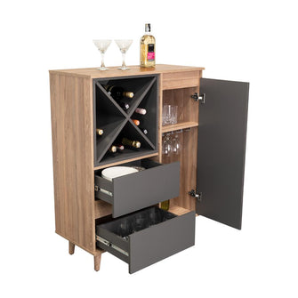 Bar Nashira, Miel y Plata Oscuro, con Dos Cajones con Riel Extensión y Una Puerta