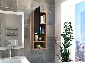 Gabinete de Baño Real, Miel y Plata oscuro, con Tres Entrepaños