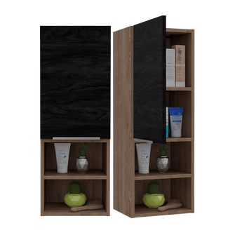 Gabinete de Baño Real, Miel y Plata Oscuro, con Tres Entrepaños X2