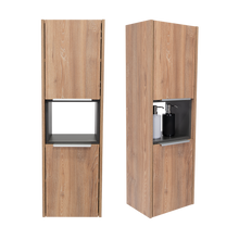 Gabinete de Baño Kairoz, Miel y Plata Oscuro, con Dos Puertas Abatibles y Cinco Entrepaños X2