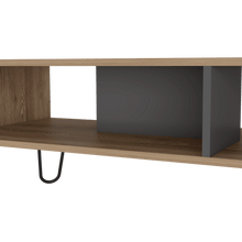 Mesa de Centro Vany, Miel y Plata Oscuro, con Amplio Espacio Para Elementos Decorativos y Patas de Acero ZF