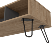 Mesa de Centro Vany, Miel y Plata Oscuro, con Amplio Espacio Para Elementos Decorativos y Patas de Acero ZF