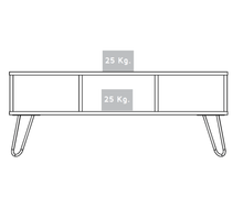 Mesa de Centro Vany, Miel y Plata Oscuro, con Amplio Espacio Para Elementos Decorativos y Patas de Acero ZF