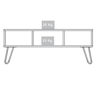 Mesa de Centro Vany, Miel y Plata Oscuro, con Amplio Espacio Para Elementos Decorativos y Patas de Acero ZF