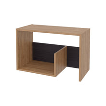 Mesa de Noche Evert, Miel y Wengue, con diseño moderno y espacio para ubicar objetos ZF