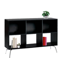 Biblioteca Horizontal London (75x120x30) negra pata cromada