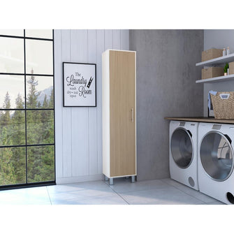 Mueble de Aseo Jalisco, Blanco, con Cuatro Entrepaños y Amplio Espacio de Almacenamiento