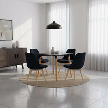 Comedor Cecilia 80, Negro y Café claro, diseño sencillo 4 puestos, No Incluye Sillas