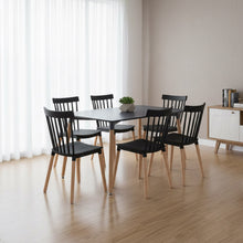 Comedor Cecilia 160, Negro y Café claro, diseño sencillo 6 puestos, No Incluye Sillas