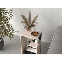 Mesa Auxiliar Evert, Nacar y Wengue, con diseño moderno y espacio para ubicar objetos