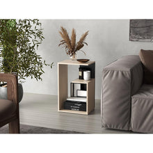 Mesa Auxiliar Evert, Nacar y Wengue, con diseño moderno y espacio para ubicar objetos