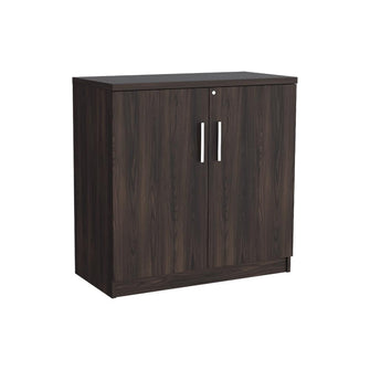 Mesa Auxiliar Malibu, Nogal Europeo y Wengue, con dos puertas y cerradura ZF