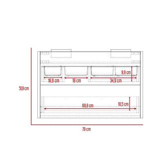 Mueble para Lavamanos Nobú, Olmo, con Dos Cajones Para Ubicar Objetos de Aseo