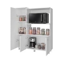 Módulo Microondas Lilo, Blanco, con 2 Entrepaños y 3 Puertas para Guardar Implementos ZF