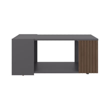 Mesa de Centro Bowie, Plomo y ocaso, con espacio para objetos decorativos