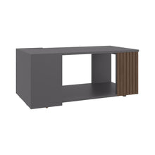 Mesa de Centro Bowie, Plomo y ocaso, con espacio para objetos decorativos
