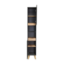 Mueble  Auxiliar para Baño Apolis, Plata Oscuro y Café claro, con un diseño minimalista y es de facil instalación