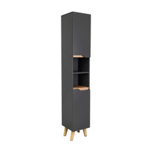 Mueble  Auxiliar para Baño Apolis, Plata Oscuro y Café claro, con un diseño minimalista y es de facil instalación