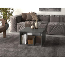 Mesa de Noche Evert, Plata Oscuro y Fresno Europeo, con diseño moderno y espacio para ubicar objetos ZF