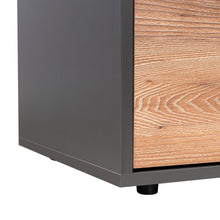 Mesa de Noche Galanto, Plata Oscuro y Miel, con Una Puerta Batiente