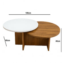 Mesa de Centro Doble Superficie Fiji 40x100x60 cm Madera Blanco