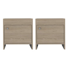 Mesa de Noche Armonía, Beige y Blanco Duqueza, con Un Cajón Organizador y Amplio Espacio X2