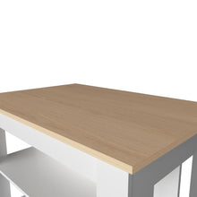 Barra de Cocina Cala, Beige y Blanco, con amplia superficie en la mesa