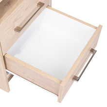 Mesa de Noche Douglas, Beige y Blanco, con Un Entrepaño Superior y Dos Cajones Organizadores