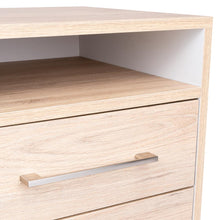 Mesa de Noche Douglas, Beige y Blanco, con Un Entrepaño Superior y Dos Cajones Organizadores