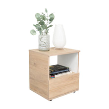 Mesa de Noche Camel, Rovere y Blanco