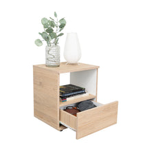 Mesa de Noche Camel, Rovere y Blanco