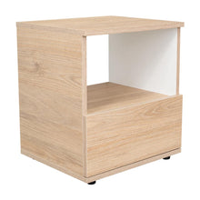 Mesa de Noche Camel, Rovere y Blanco