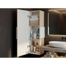 Set de 2 Gabinetes de Baño Picasso, Beige y Blanco, con Espacio para Guardar Objetos de Aseo