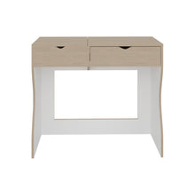 Mueble Tocador Perlak, Cartagena y Blanco, con Dos Cajones