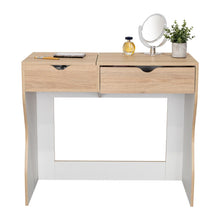 Mueble Tocador Perlak, Beige y Blanco, con Dos Cajones