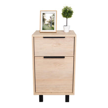 Mesa de Noche Wesley, Beige y Blanco, con Una Puerta y Un Cajón Organizador X2