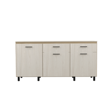 Gabinete Inferior Kazán 180, Beige y Nevado, con Gran Capacidad de Almacenamiento
