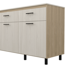 Gabinete Inferior Kazán 180, Beige y Nevado, con Gran Capacidad de Almacenamiento